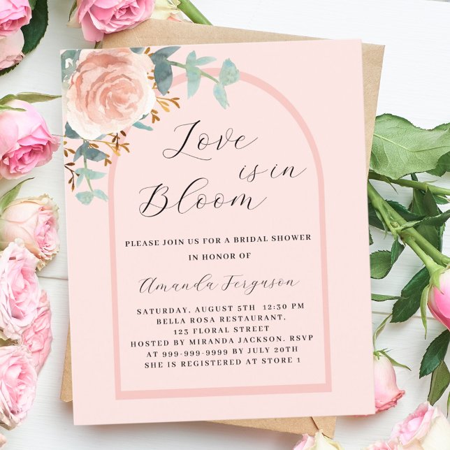 Lámina Amor Bloom rosa oro Arco de novia Invitación a la  (Subido por el creador)