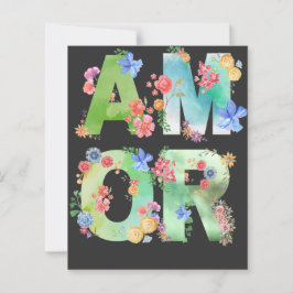 Lámina Amor, Primavera Floral, Amor, Acuarela Romántica