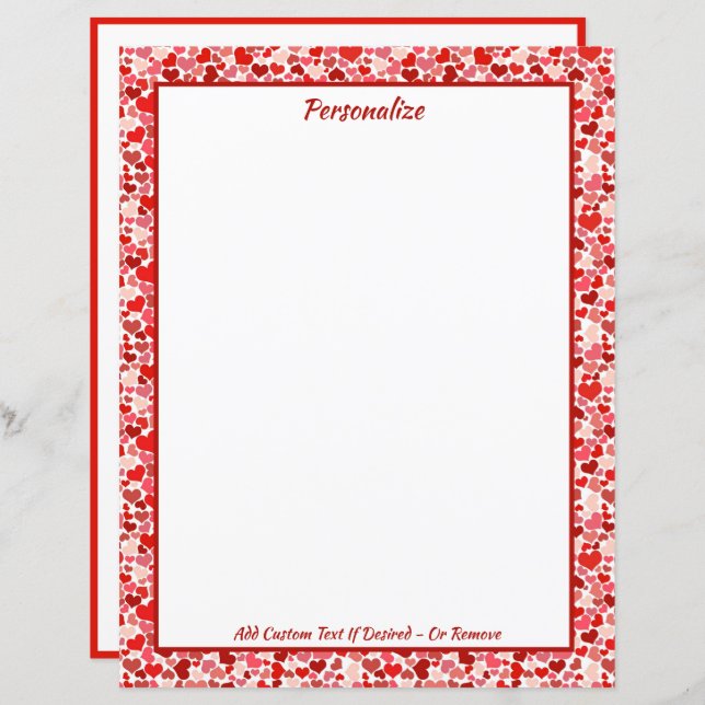 Lámina Amor romántico Corazón Rojo Rosa Día de San Valent (Anverso / Reverso)