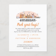 AMSTERDAM Boda Invitación moderna de la línea de h