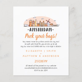 Lámina AMSTERDAM Boda Invitación moderna de la línea de h