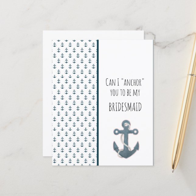 Lámina Anclaje azul serás mi dama de honor (Anverso/Reverso In Situ)