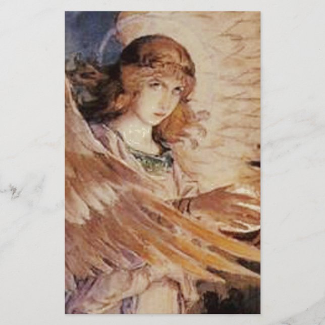 Lámina Ángel con una lámpara - Viktor Vasnetsov 1885-1896 (Anverso)