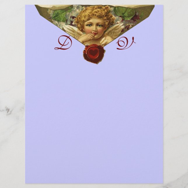 Lámina ANGEL HEART WAX SEAL Monograma Azul (Anverso)
