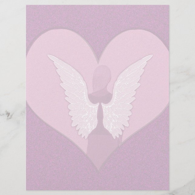 Lámina Ángeles rosados con corazón (Anverso)