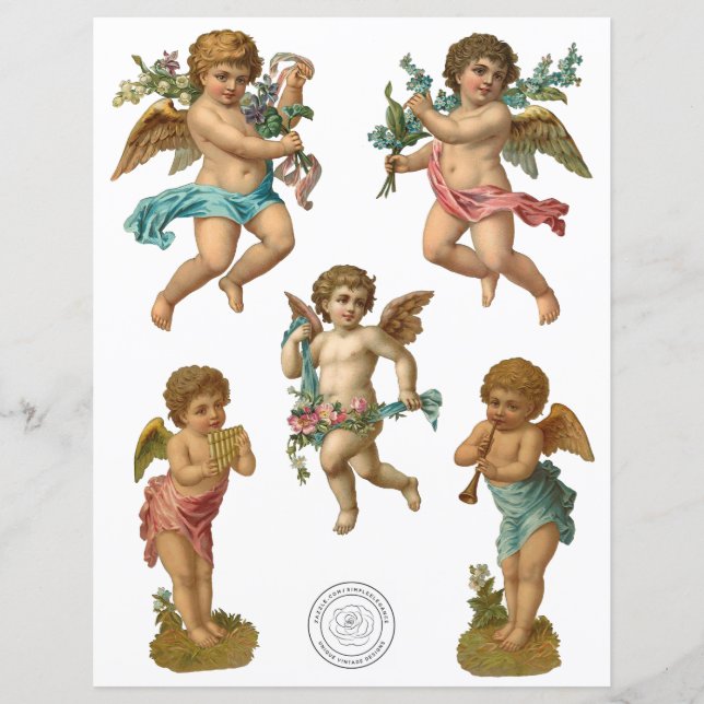 Lámina Angels victorianos recortan papel estafador (Anverso)