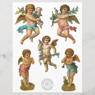 Lámina Angels victorianos recortan papel estafador