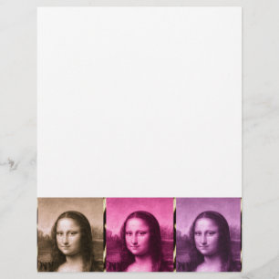 Lámina Animal Mona Lisa Imprimir Chocolate Púrpura Rosa