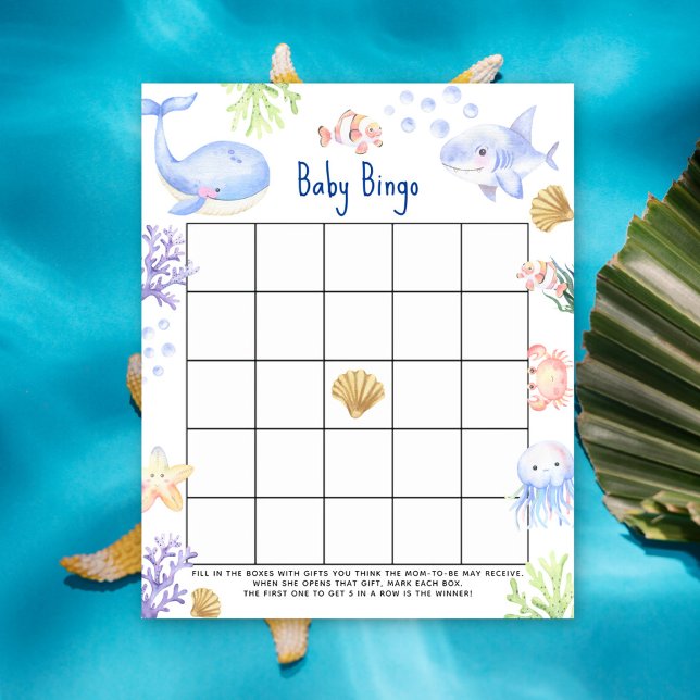 Lámina Animal oceánico Bajo el mar Bebé juego de bingo du (Subido por el creador)