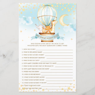 Lámina Animales con globos de aire caliente que conocen a