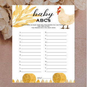 Lámina Animales de Barnyard - Juego de ABC para el bebé d