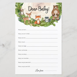 Lámina Animales de bosque trozos de madera Queridos deseo