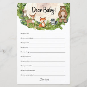 Lámina Animales de bosque trozos de madera Queridos deseo