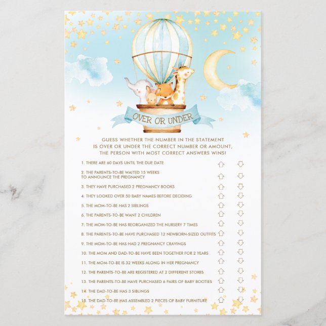 Lámina Animales de globos aerostáticos en juego o bajo (Anverso)