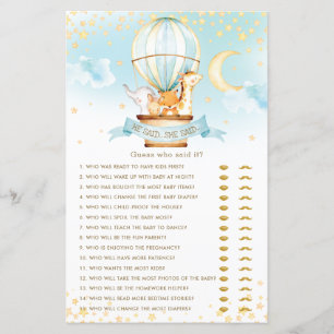 Lámina Animales De Globos De Aire Caliente Dijo Que Dijo