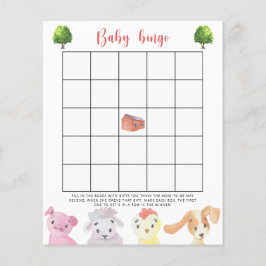 Lámina Animales de granja - Juego de bingo para baby show