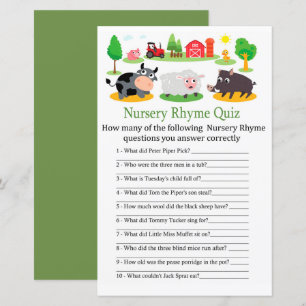 Lámina Animales de granja Nursery Rhyme Prueba de bebé ju
