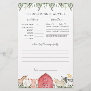 Lámina Animales de granja Predicciones y consejos de Baby