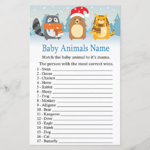 Lámina Animales de invierno Bebé Animales Nombre Juego Du