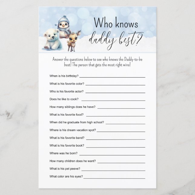 Lámina Animales de invierno llenan el juego de las vacas  (Anverso)