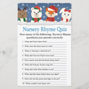 Lámina animales de invierno Nursery Rhyme Prueba de bebé