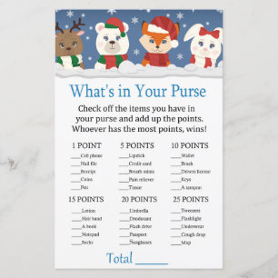 Lámina animales de invierno ¿Qué hay en tu juego de bolso