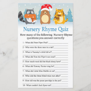 Lámina Animales de invierno Rhyme Prueba de Nursery juego