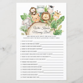 Lámina Animales de la jungla que conocen a mi mamá mejor 