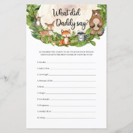 Lámina Animales de madera trozo de madera ¿Qué dijo papá?