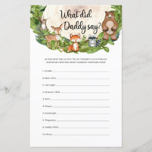 Lámina Animales de madera trozo de madera ¿Qué dijo papá?