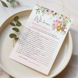 Lámina Animales de Safari floral que conocen mejor a papá