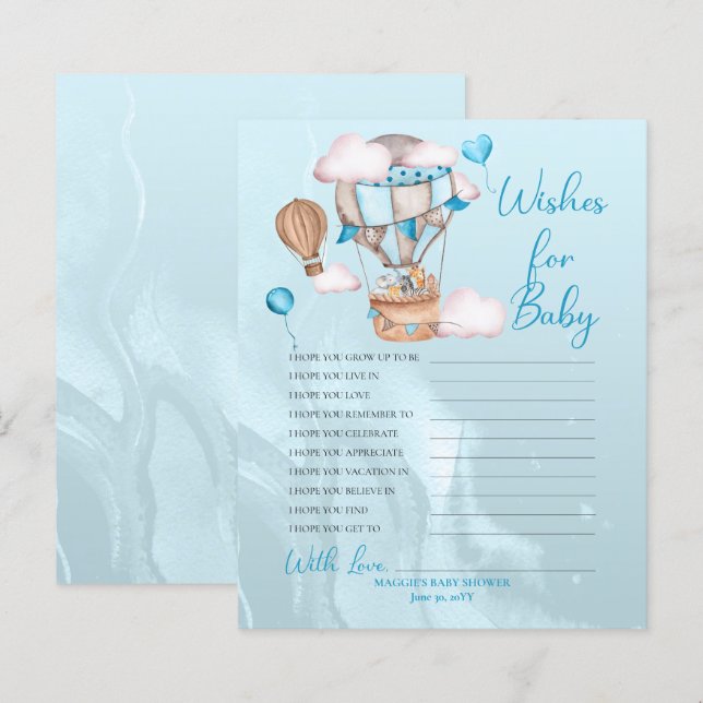 Lámina Animales de Safari: Globos con deseos de juego de  (Anverso / Reverso)