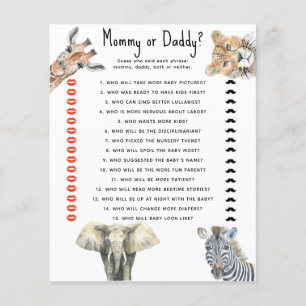 Lámina Animales de safari - juego de ducha para mamás o p