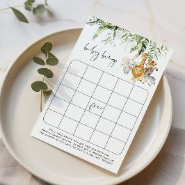 Lámina Animales de safari verdes juegos de bingo para beb