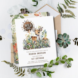 Lámina Animales de Woodland de un bebé salvaje