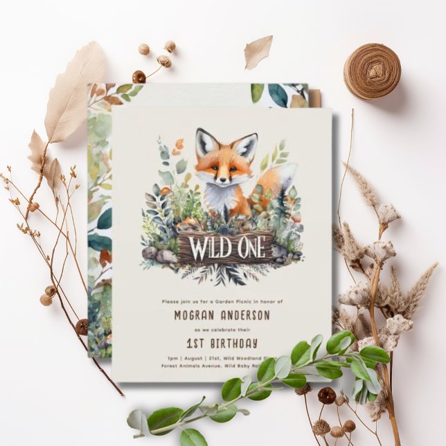 Lámina Animales de Woodland de un bebé zorro 1 cumpleaños (Subido por el creador)