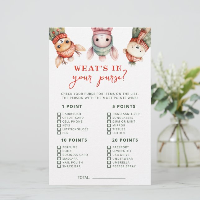 Lámina Animales de Woodland Invierno ¿Qué hay en tu juego (Anverso de pie)