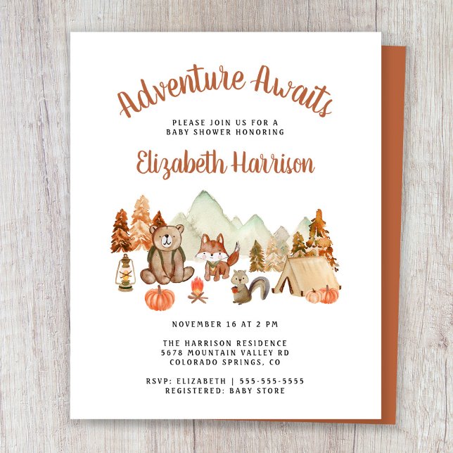 Lámina Animales de Woodland Invitación de Baby Shower de  (Subido por el creador)