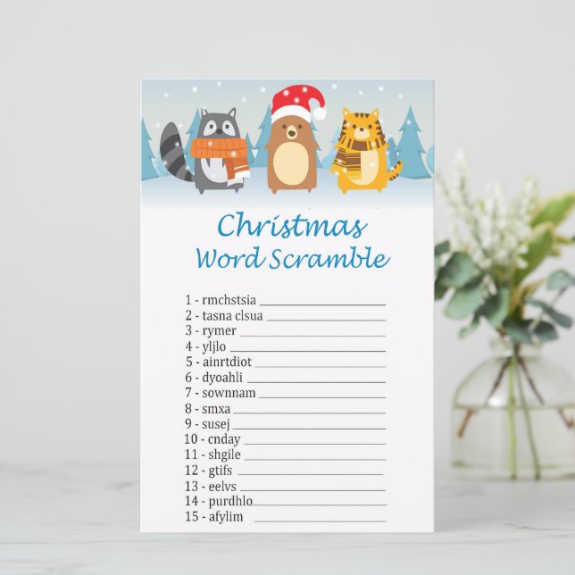 Lámina Animales de Woodland navidades de juego de peleas  (Anverso de pie)