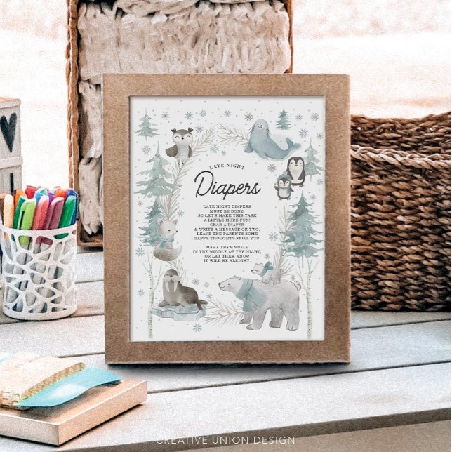 Lámina Animales del Ártico Baby Shower Tardes Noches Diap (Subido por el creador)