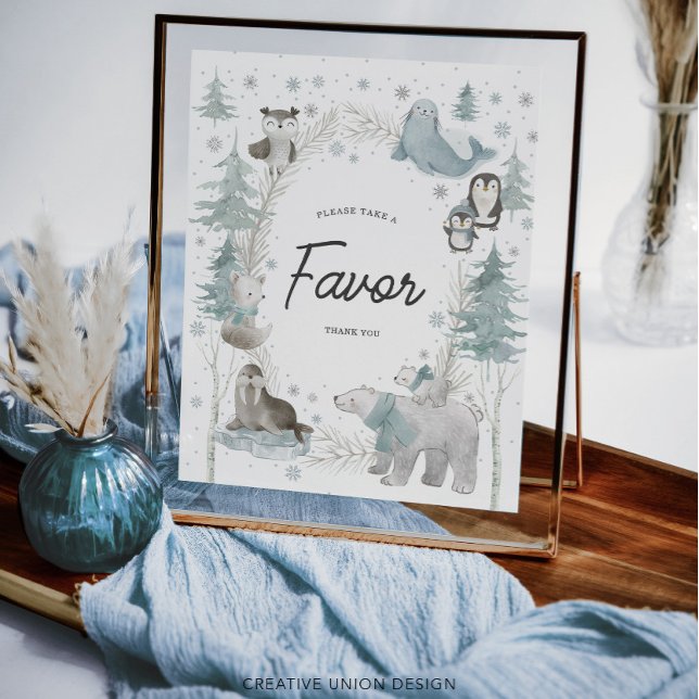 Lámina Animales del Ártico Invierno Baby Shower favorecen (Subido por el creador)