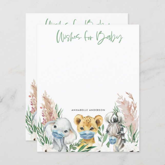 Lámina Animales enmascarados deseos neutros de género par (Anverso / Reverso)