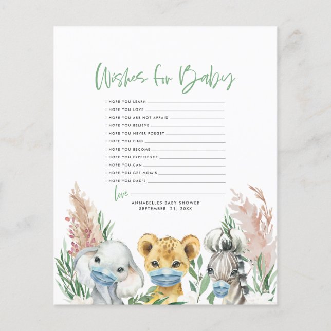 Lámina Animales enmascarados deseos neutros de género par (Anverso)