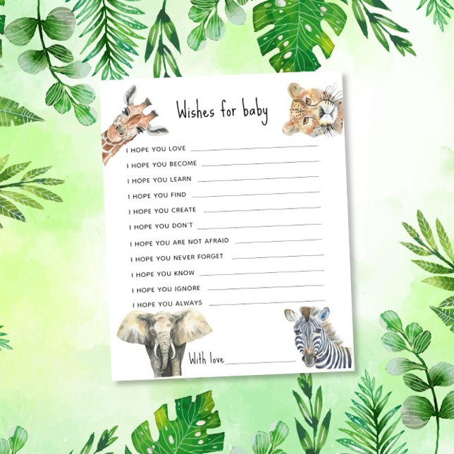 Lámina Animales Safari - Deseos para el bebé (Subido por el creador)