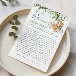 Lámina Animales Safari que conoce mejor a papá