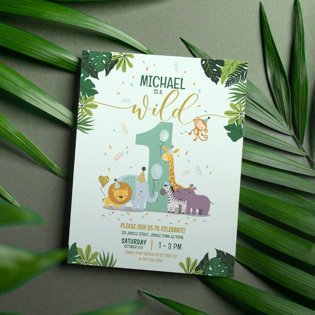 Lámina Animales Safari Salvajes Invitación de cumpleaños  (Subido por el creador)
