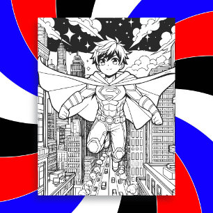 Lámina Anime Superhéroe Boy Colores de niños