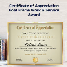 Años de certificado de servicio - Oro profesional