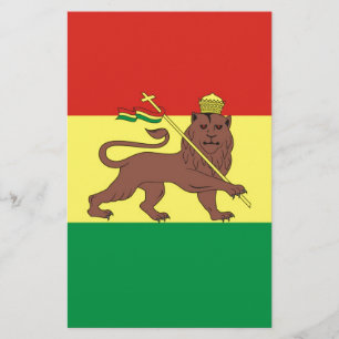 Lámina Antigua bandera etíope con león de Judá