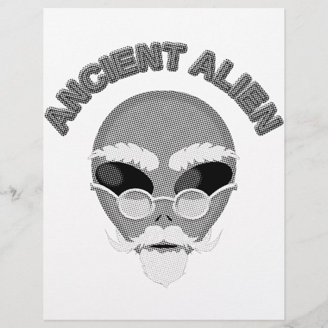 Lámina Antiguo periódico Alien Head (Anverso)